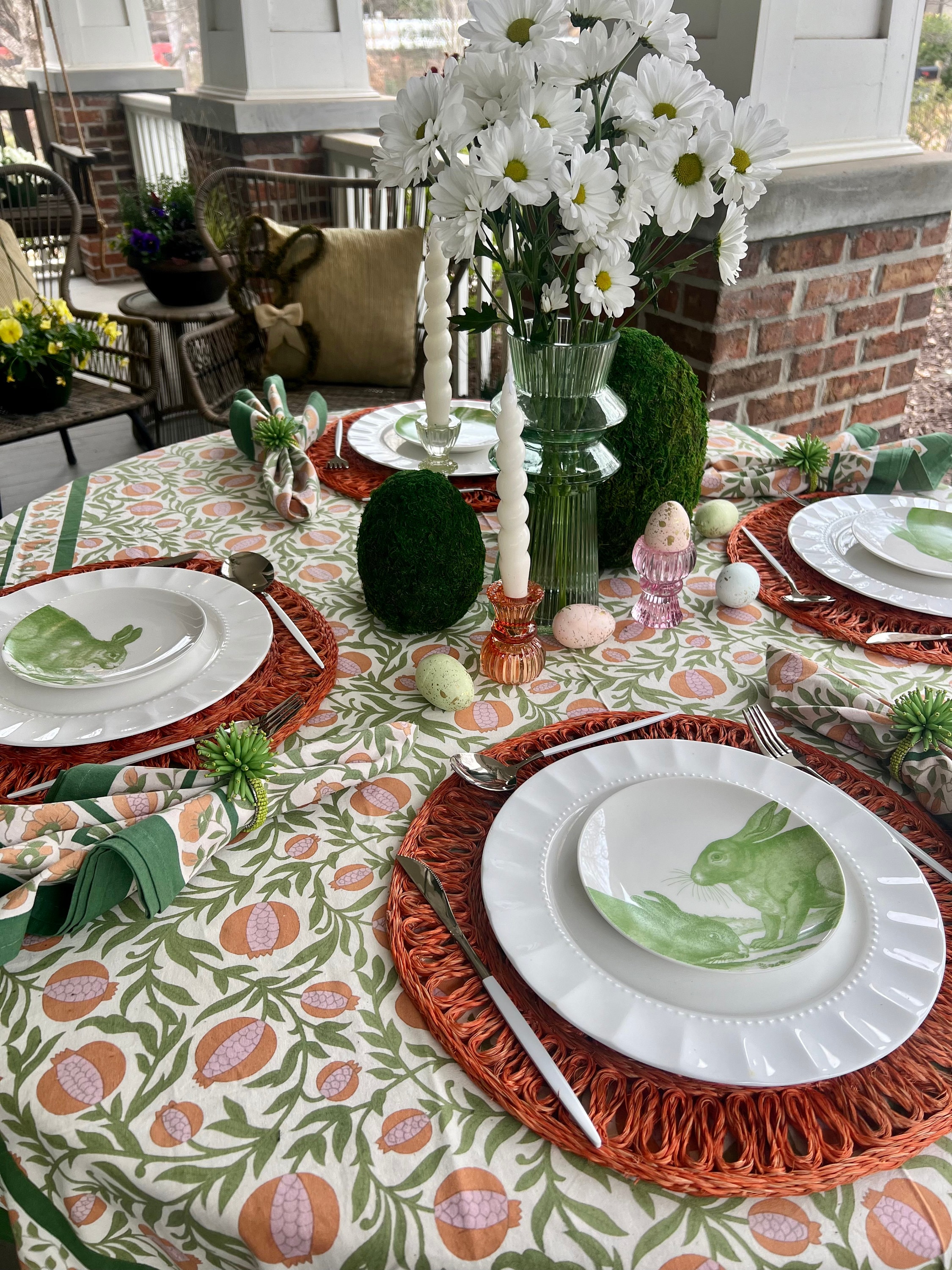 Easter Bunny Plates set of 4 Easter Salad Plates, Easter Appetizer Plates, Easter Dessert Plates