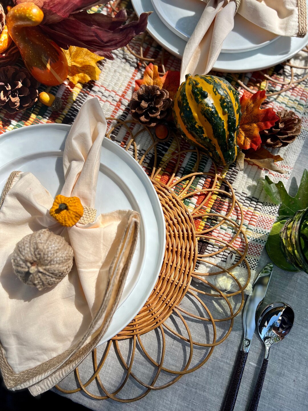 Set of 2 Charger Plates Wicker Spiral Charger Plates Woven Charger Plates Perfect for a