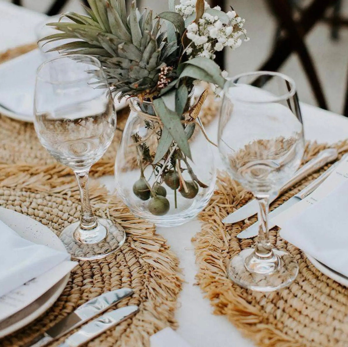 Set of 2 Bohemianinspired Agel Roots Straw Grass Placemats Etsy