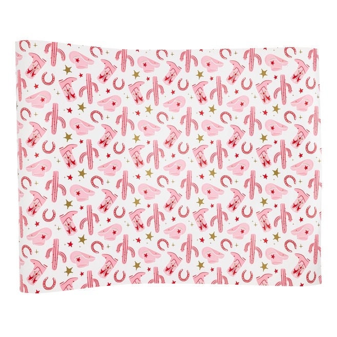 Pink Western Cowgirl Paper Table Runner First Rodeo Birthday Disco Cowgirl Birthday Brides Last Ride Bachelorette Cowgirl