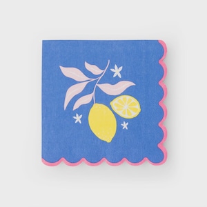 Amalfi Lemon Lunch Napkins, 20ct | Lemon Napkins, Mediterranean Lemon Napkins, Lemon Party Napkins, Bachelorette Party, Bridal Shower