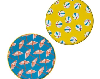 Beach Party Paper Plates: Tropical Summer Dessert Plates, 8 ct