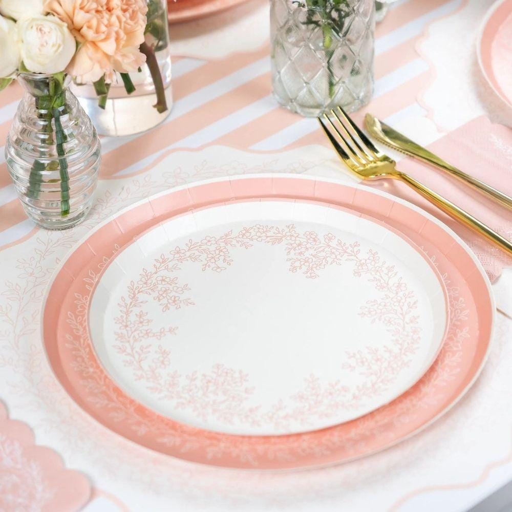 Pink Prepy Table Baby Pink Striped Paper Table Runner | Preppy Party Decor (18