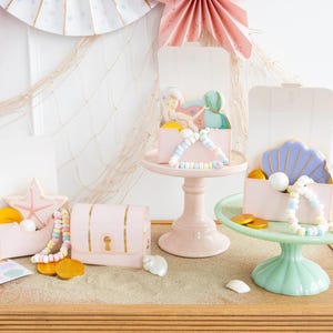 Mermaid Treasure Treat Box Set, 8ct | Mermaid Party Favors, Mermaid Birthday Favors, Treat Boxes with Stickers, Ocean Birthday Party