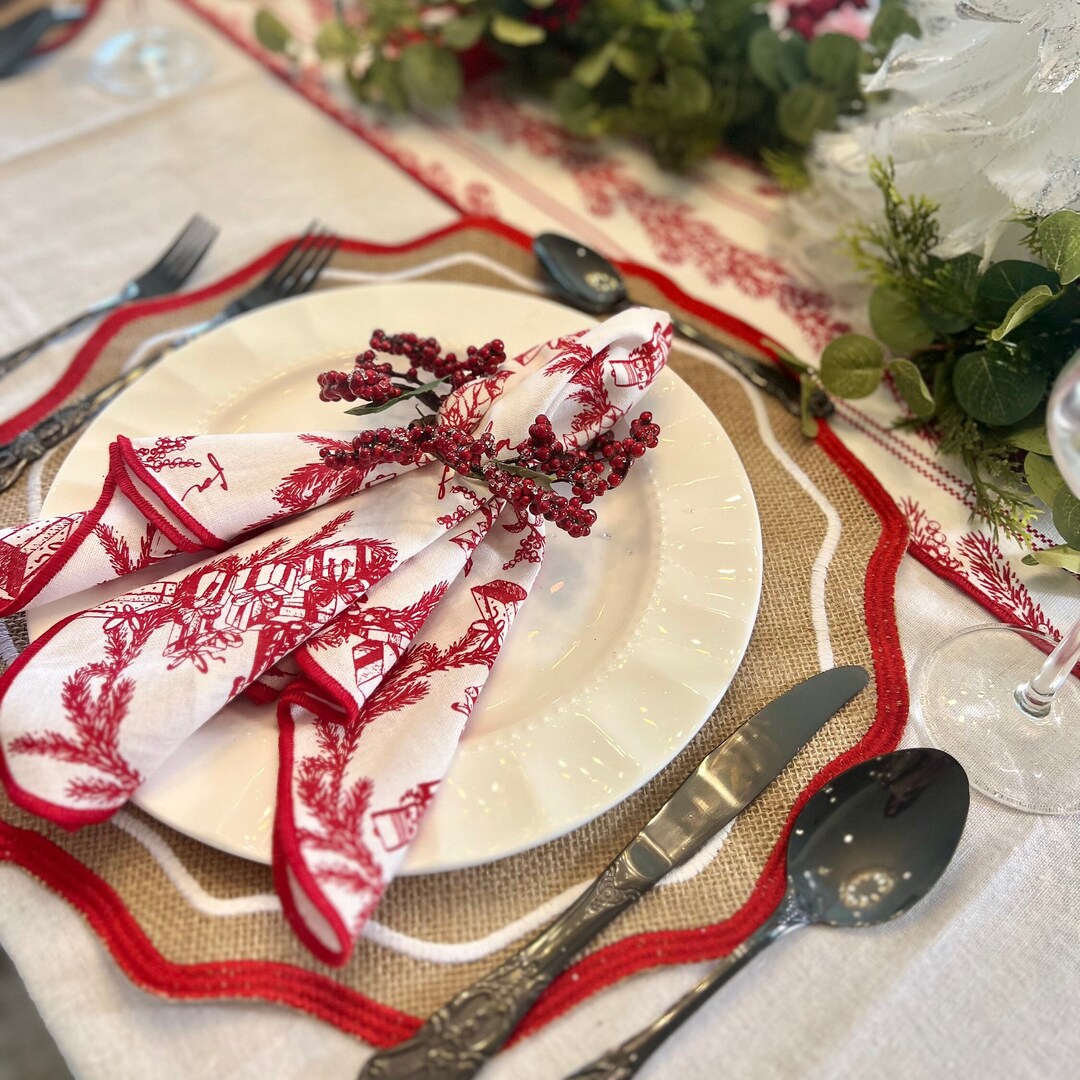 Christmas Napkin Rings set of 4 Holly Napkin Rings Etsy