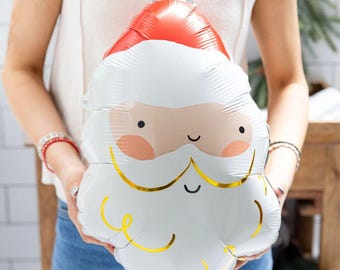 Santa Head Mylar Balloon | 20" Christmas Party Decoration