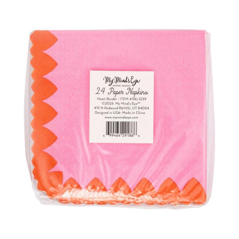 My Mind’s Eye Heart Border Cocktail Napkin - Thumbnail 2