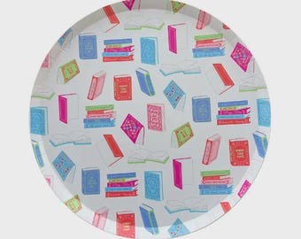 Book Club Paper Dinner Plates, 8ct | Book Themed Paper Plates, Book Club Party Decorations, Book Lover Disposable Plates, Book Themed Party