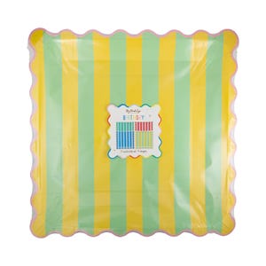 Large Striped Rainbow Paper Plates