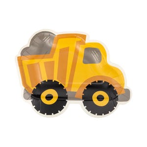 Construction Dump Truck Shaped Plates, 8ct | Construction Birthday Party, Construction Party Supplies, Construction Party Paper Plates