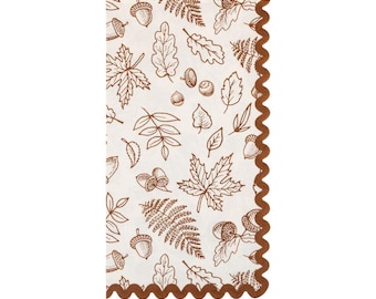 Fall Foliage Paper Dinner Napkins | Gather Napkins with Wavy Edge, 24 Pack, Autumn Thanksgiving