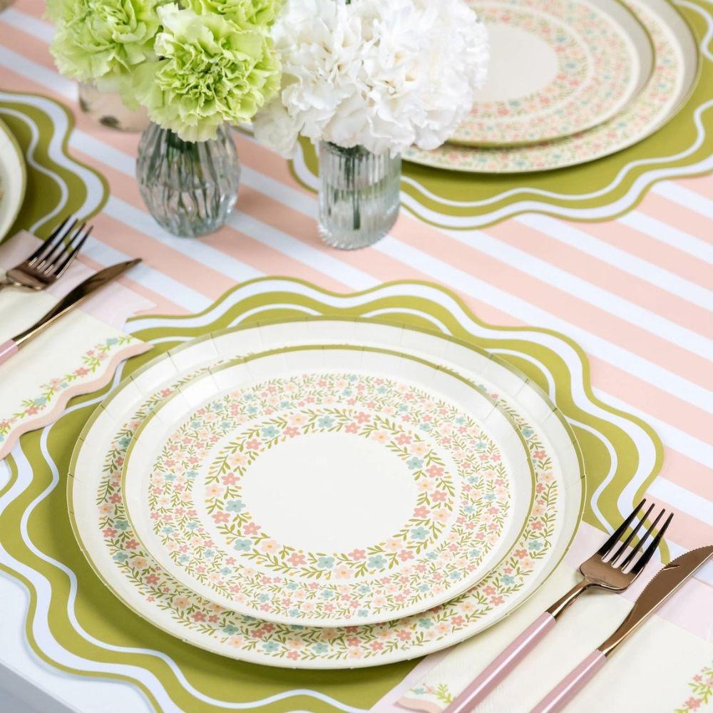 Pink Prepy Table Baby Pink Striped Paper Table Runner | Preppy Party Decor (18