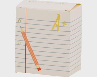 Ruled Paper Treat Box, 8ct | End of Summer Back to School Party, Classroom Party Favor Bags, Back to School Party Supplies, Treat Bags