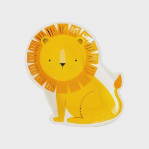 Safari Lion Shaped Paper Plates, 8ct | Safari Party Decorations, Safari Baby Shower, Jungle Birthday, Lion King Table, Wild One Birthday