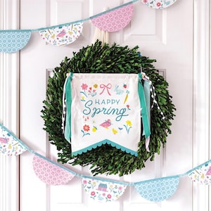 Springtime Cottage Bunting Banner | Spring Garland, Spring Banner, Flower Garland, Flower Banner, Spring Decor, Easter Garland