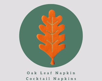 Puede incluir: Servilleta de papel de hoja de roble naranja. Oak Leaf Napkin Cocktail Napkins.