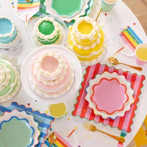 Large Striped Rainbow Paper Plates