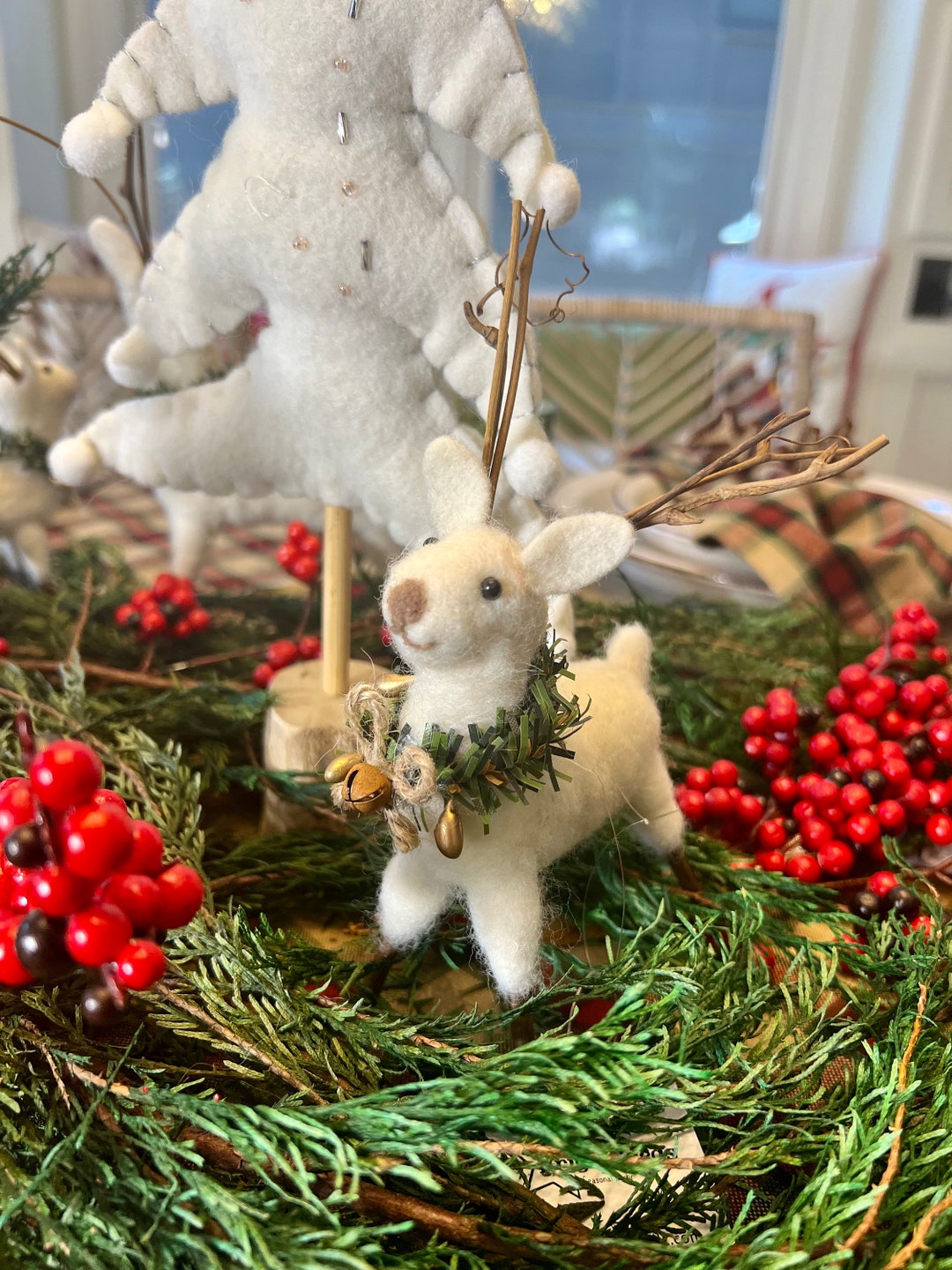 Felted Reindeer Small set of 2, Christmas Reindeer, Christmas Deer, Reindeer Table Decorations