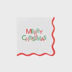 Merry Christmas Cocktail Napkins, Set of 16 | Paper Hand Towels, Christmas Paper Napkins, Paper Guest Towels, Paper Beverage Napkins