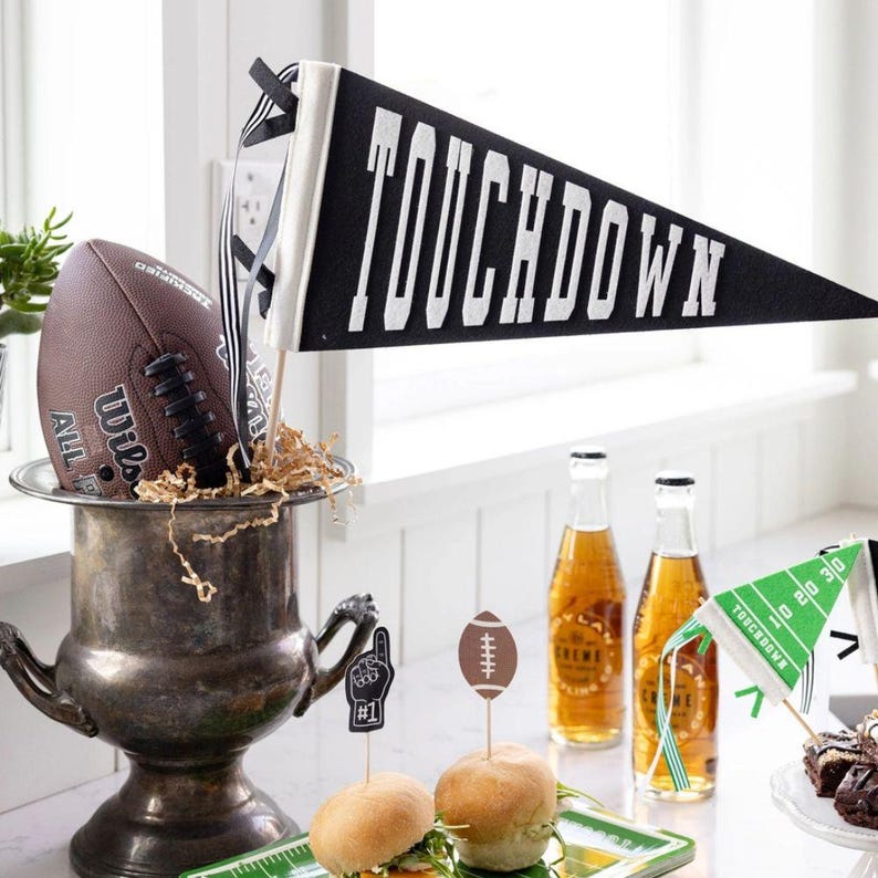 Touchdown Thing Football Touchdown Felt Pennant | Game Day Football Party Decor - Etsy