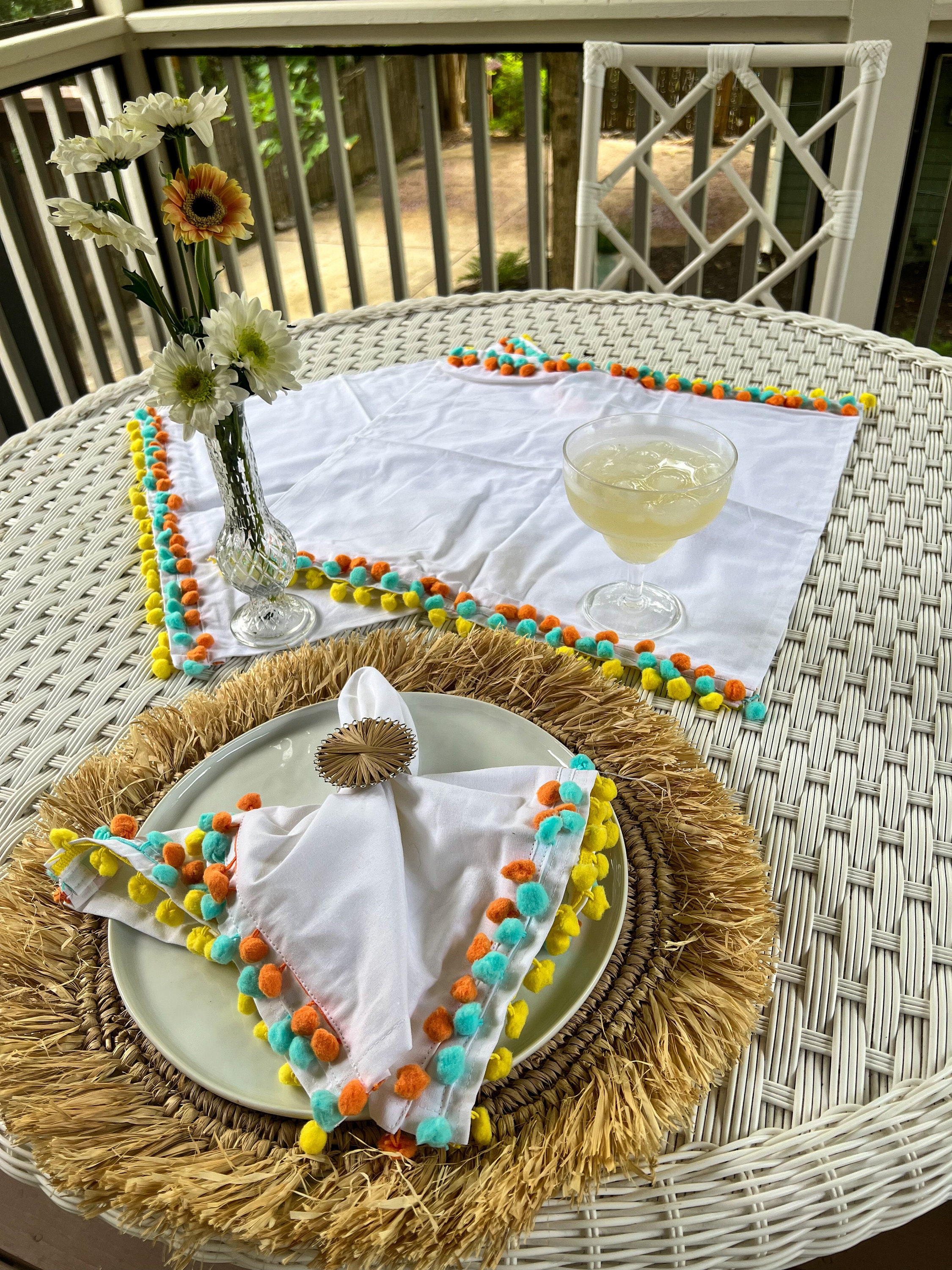 Set of 2 Bohemianinspired Agel Roots Straw Grass Placemats Etsy