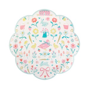 9&quot; Springtime Cottage Pattern Plates, 8 ct | Easter Plates, Paper Easter Plates, Cottagecore Party, Spring Baby Shower Plates, Bridal Shower