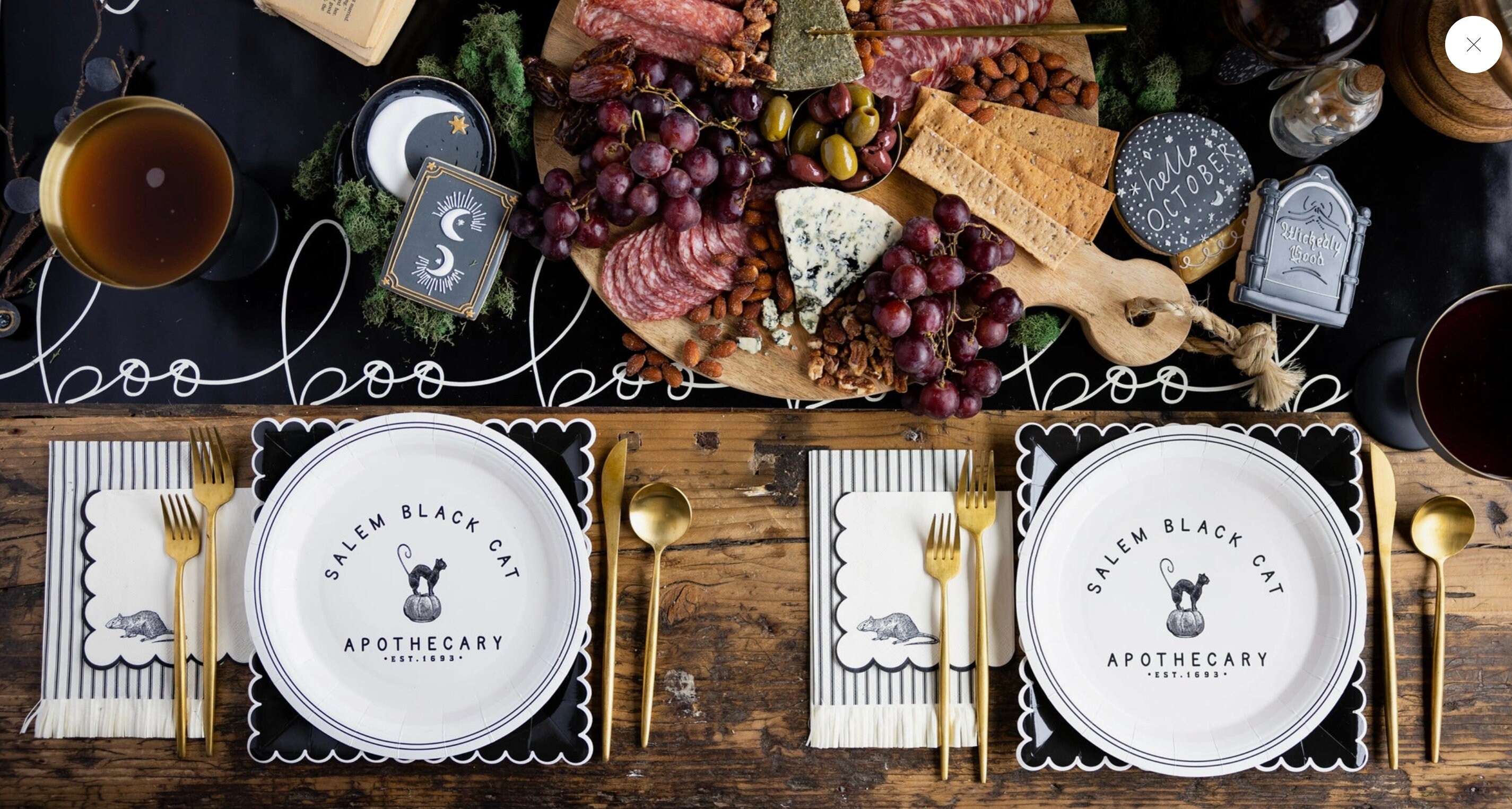 Halloween Plates Salem Black Cat Halloween Dinner Plates set of 8