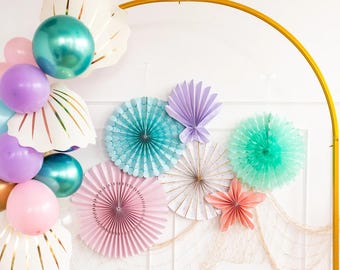 Mermaid Party Fan Set: Under the Sea Birthday Decorations