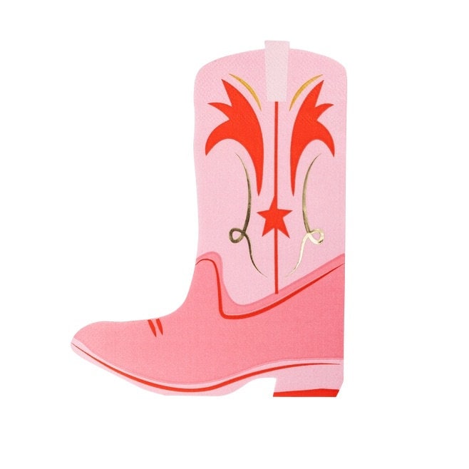 Pink Cowgirl Boot Paper Napkins 18ct First Rodeo Birthday Disco Cowgirl Birthday Brides Last Rodeo Bachelorette Cowgirl Party