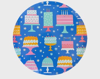 Blue Birthday Cake Party Plates, 8ct