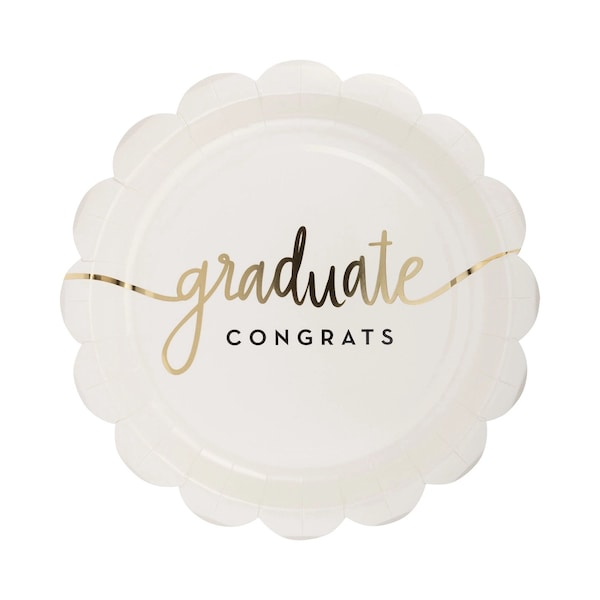 Congrats Graduate Paper Plates (Set of 8) | Graduation Plates, Class of 2024, Graduation Paper Plates, Graduation Party Decor, Party Plates