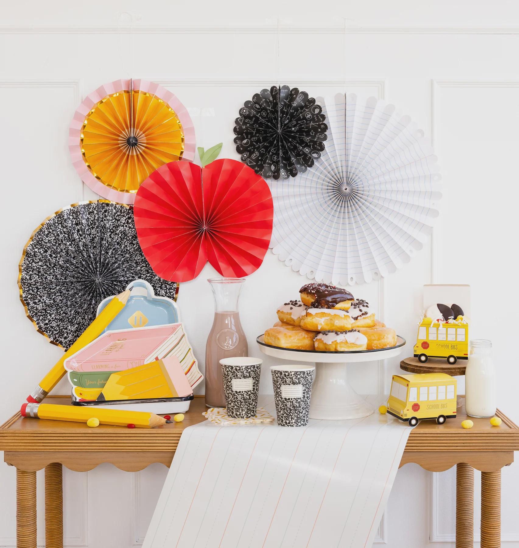 Back To School Fan Set | Back to School Party Supplies, School Party Decor, First Day of School, Classroom Party, Classroom Party Decoration