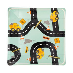 Construction Road Plates, 8ct | Construction Birthday Party, Construction Party Supplies, Construction Party Paper Plates