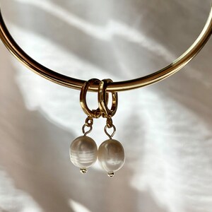 Natural Baroque Pearl Dangle and Drop Earrings Pearl Drop Earrings, Irregular Pearls earrings, Gold Pearl Earrings, Pearl Hoop Gold Earrings