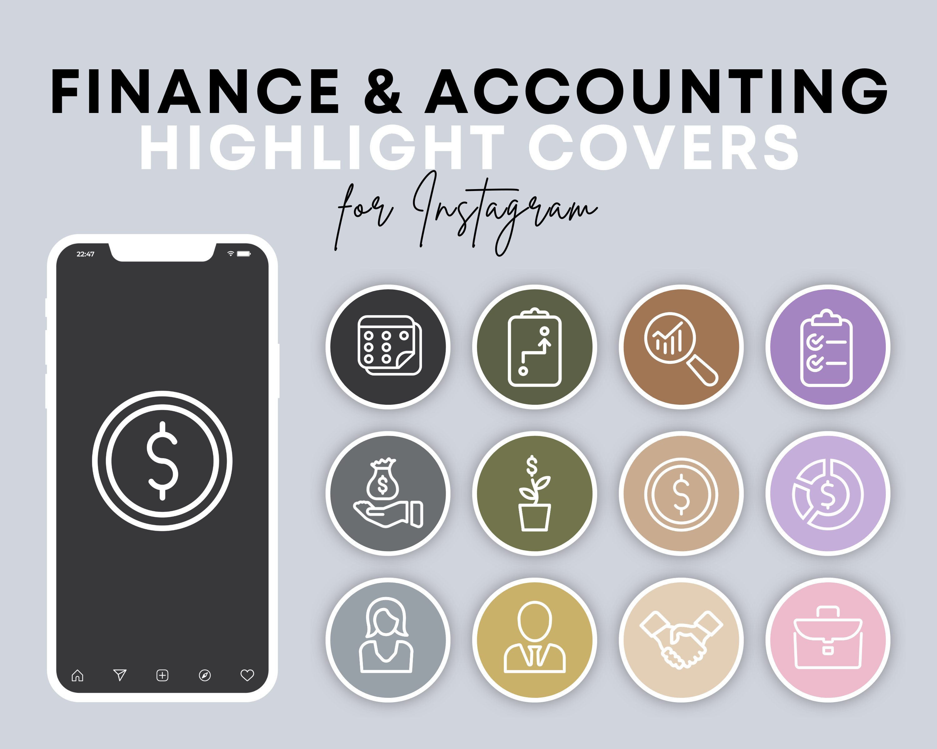 Finance Accounting Accountant Instagram Highlight Covers IG Etsy