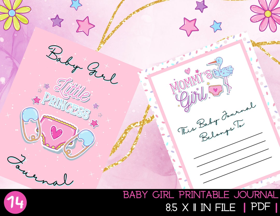 Baby Girl Printable Journal,baby Girl Album,baby Book,baby Girl Journal