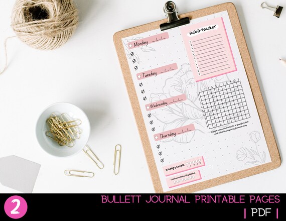 Bullett Journal Printablebullet Journal Printablebullet | Etsy