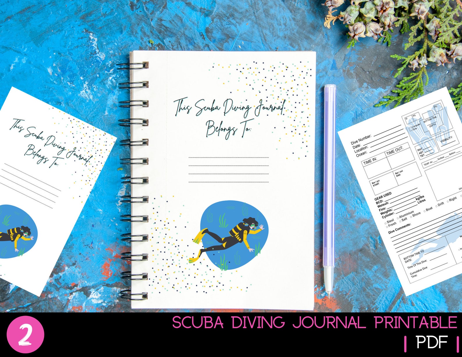 Scuba Diving Journal Printable,scuba Dive Log Book Pages,dive Log ...
