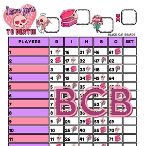 Valentines COMBO Straight 75 Balls AND 100 Ball Bingo Grid PDF Downloadable Files