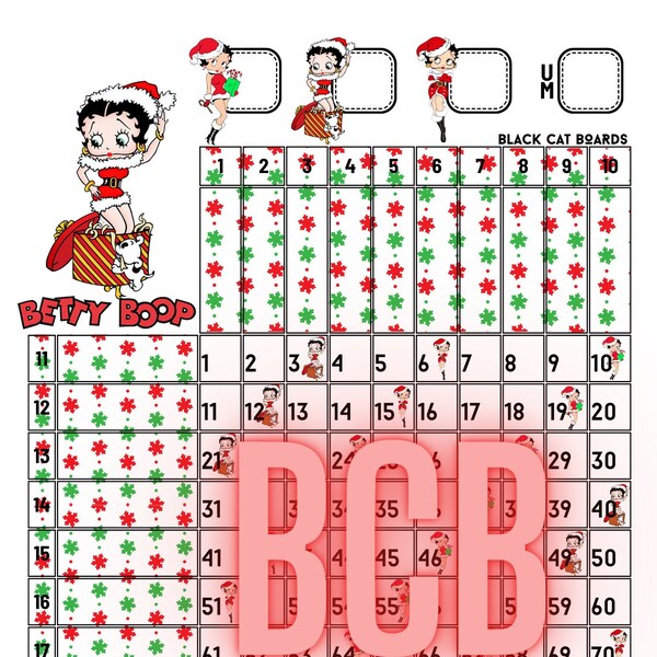 Grille de Noël 100 boules de bingo-test Betty Boop TÉLÉCHARGER LE PDF