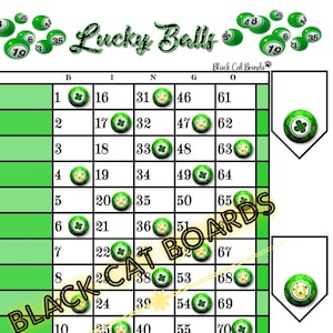 2 tableros de bingo Lucky Balls de 75 bolas, tableros de bingo mixtos y rectos