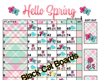 2 Bingo Sheets -Spring  15 Line 75 Ball Mixed & Straight Boards BOTH included in download