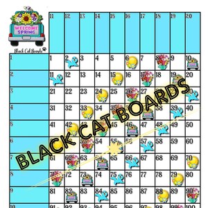 WELCOME SPRING 100 ball bingo grid