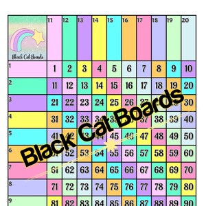 Pastel 100 Ball Bingo Grid