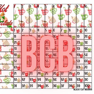 Hot Chocolate 100 Ball Bingo Grid PDF DOWNLOAD