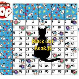 Tootsie Pop 100 Ball Bingo Grid