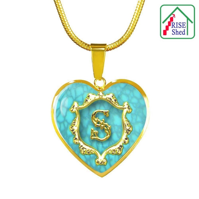 Letter S Initial Monogram Alphabet Heart Pendant With Etsy