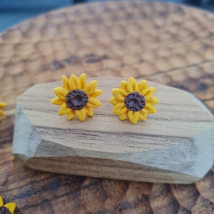 Sonnenblume Ohrstecker - Fimo Ohrringe