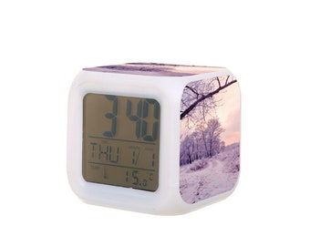 2021 colorful alarm clock electronic clock creative birthday gift night light