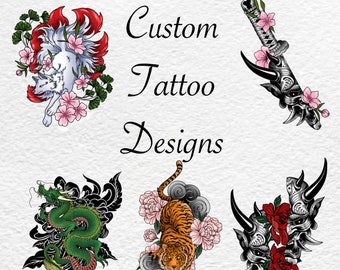 Customised Tattoo Design | Commission Tattoo Drawing | Personalised Tattoo Art | Hand Drawn Unique Tattoo | Custom Sleeve | Flowers